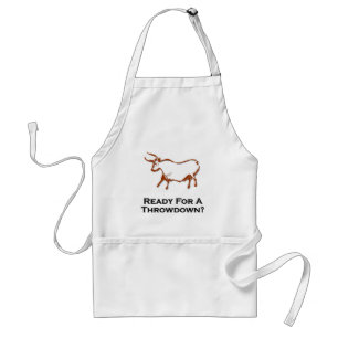 Bull Ready For A Throwdown Brown Standard Apron