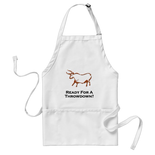 Bull Ready For A Throwdown Brown Standard Apron (Front)
