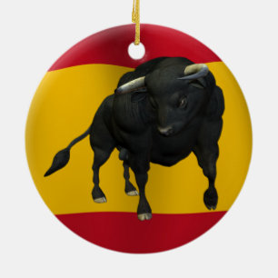 BULL - REALISTIC CERAMIC TREE DECORATION
