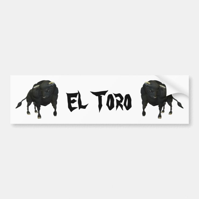 BULL - REALISTIC - EL TORO BUMPER STICKER (Front)