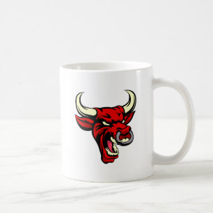 Bull Red Mean Animal Mascot Coffee Mug