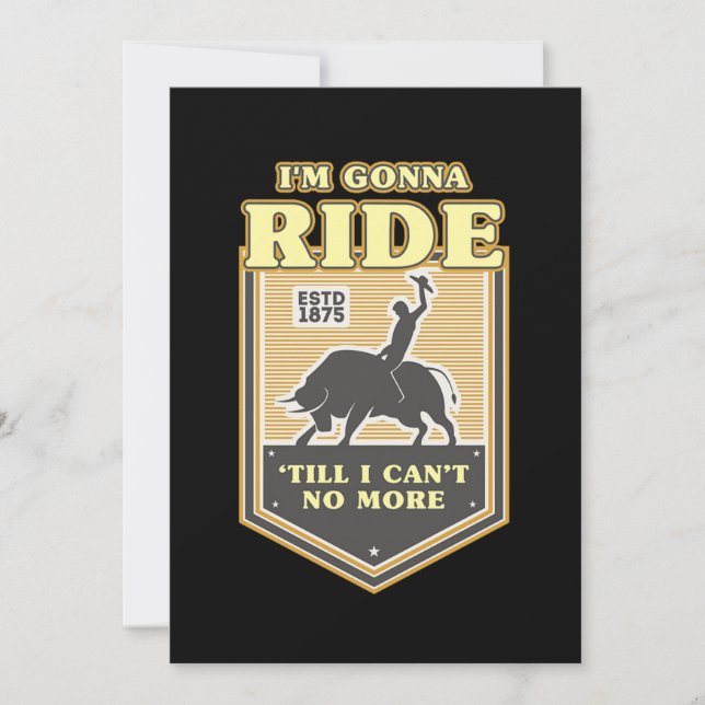 Bull Rider Cowboy Country Western Rider Rodeo Gift Invitation (Front)