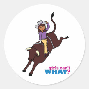 Bull Rider Dark Classic Round Sticker