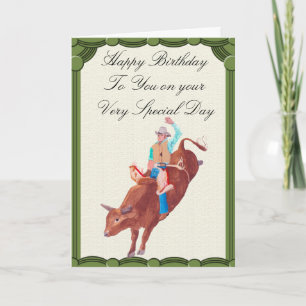 Bull Rider ~ I Love Rodeo Card