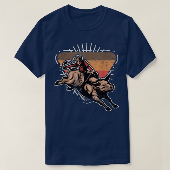 Bull Rider Rodeo Lover Bull Riding Cowboy Fan  T-Shirt (Design Front)