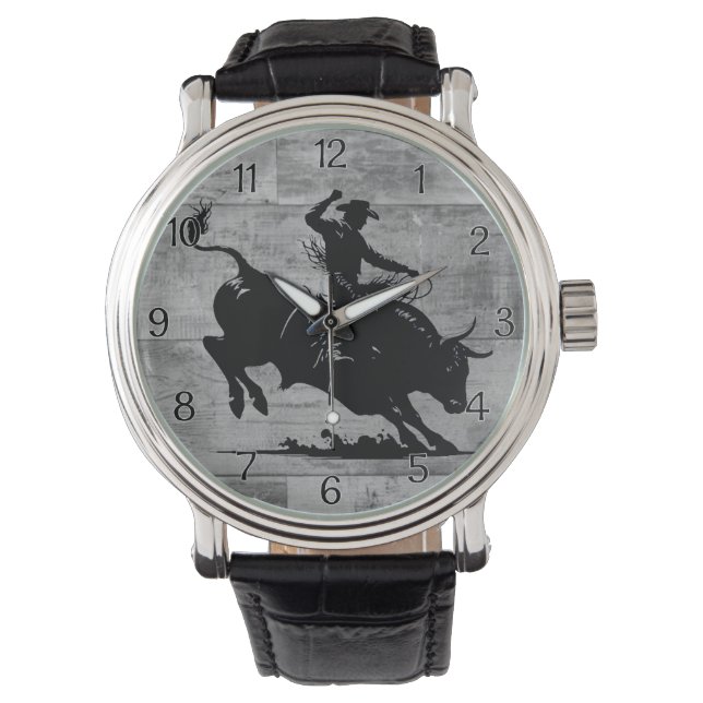 Bull Rider Rodeo Rustic   Watch (Front)
