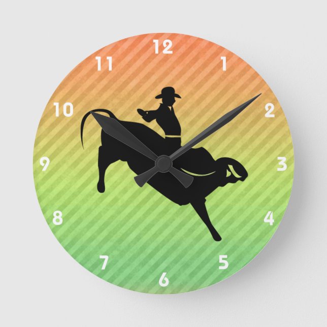 Bull Rider Round Clock (Front)