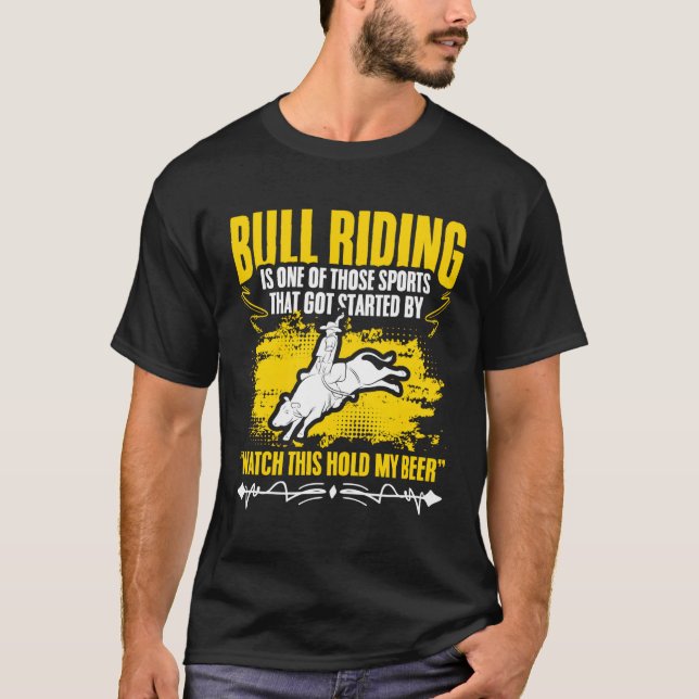 Bull Riding Beer Drinker Bull Racing Cow Bull Ride T-Shirt (Front)