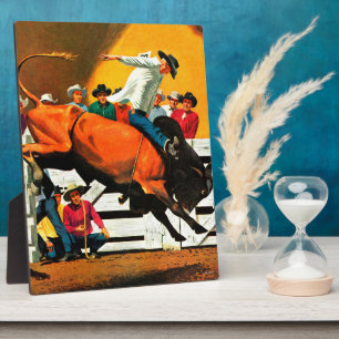 Bull Riding by Fred Ludekens Plaque