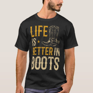 Bull Riding Cowboy Boots Gift Rodeo Funny Line Dan T-Shirt