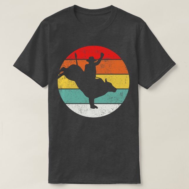 Bull Riding Cowboy Rodeo T-Shirt (Design Front)