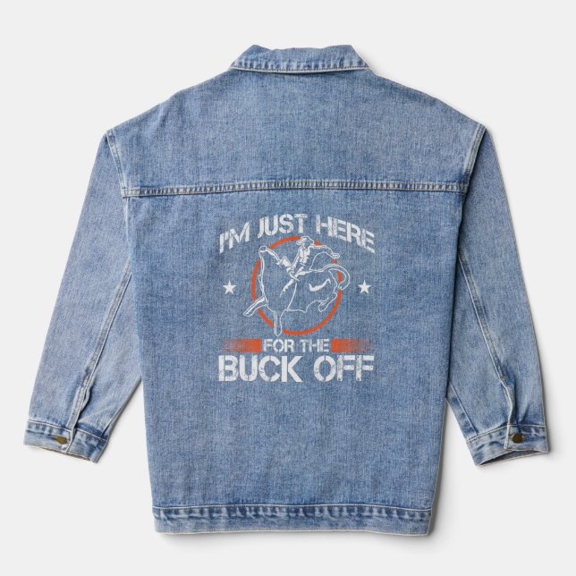 Bull Riding For Bull Rider Rodeo Athlete Future Bu Denim Jacket (Back)