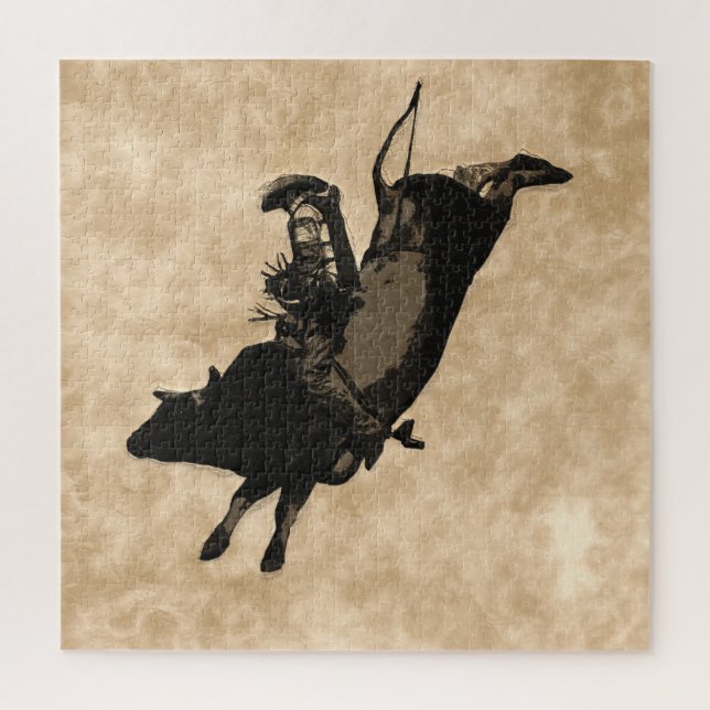 Bull Riding Hero- Rodeo Event   Jigsaw Puzzle (Vertical)
