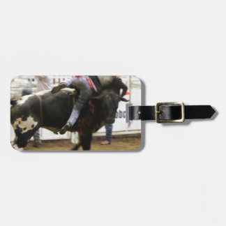 Bull Riding Luggage Tag