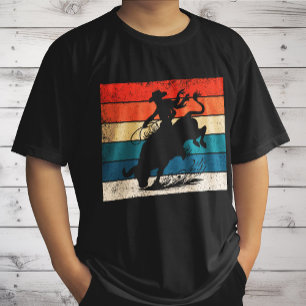 Bull Riding Rodeo Bull Riders Western Ranch Retro T-Shirt