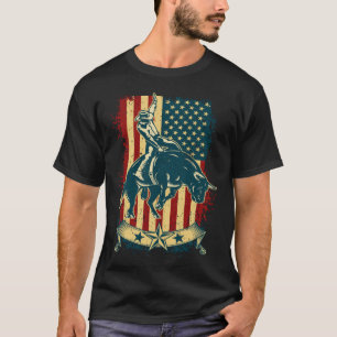 Bull Riding Rodeo Vintage Distressed USA Bull Ride T-Shirt