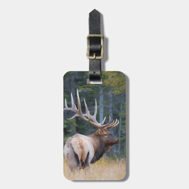 Bull Rocky Mountain Elk Luggage Tag (Front Vertical)