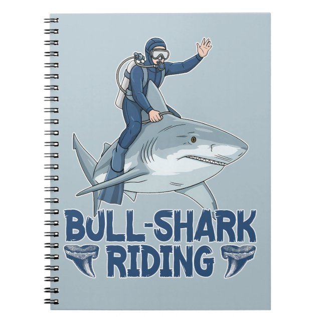 Bull Shark Riding Notebook (Front)