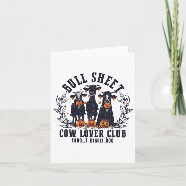 Bull Sheet Cow Lover Club Moo I Mean Hoo Cow Ghost Card (Front)