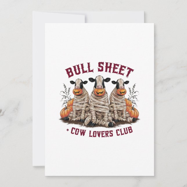 Bull sheet,Cow Lovers Club Holiday Card (Front)