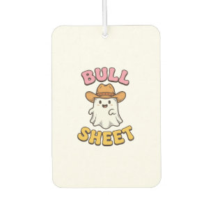 Bull Sheet Cute Ghost Cowboy Vintage Funny T-Shirt Car Air Freshener