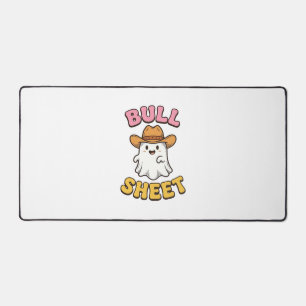 Bull Sheet Cute Ghost Cowboy Vintage Funny T-Shirt Desk Mat