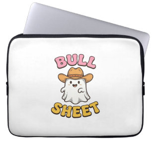 Bull Sheet Cute Ghost Cowboy Vintage Funny T-Shirt Laptop Sleeve