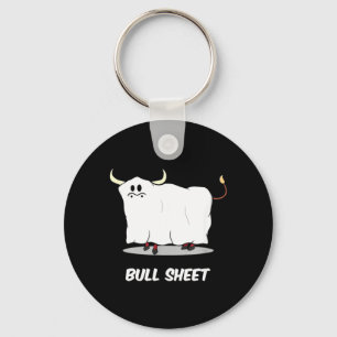 Bull Sheet Ghost Funny Halloween Key Ring