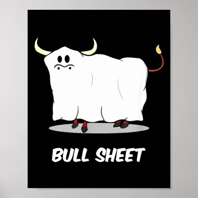 Bull Sheet Ghost Funny Halloween Poster (Front)