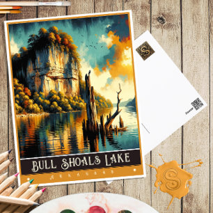 Bull Shoals Lake, Arkansas Vintage Painting Postcard