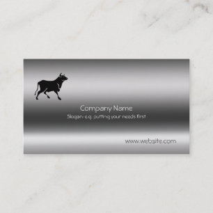 Bull Silhouette Metallic-look Business Card
