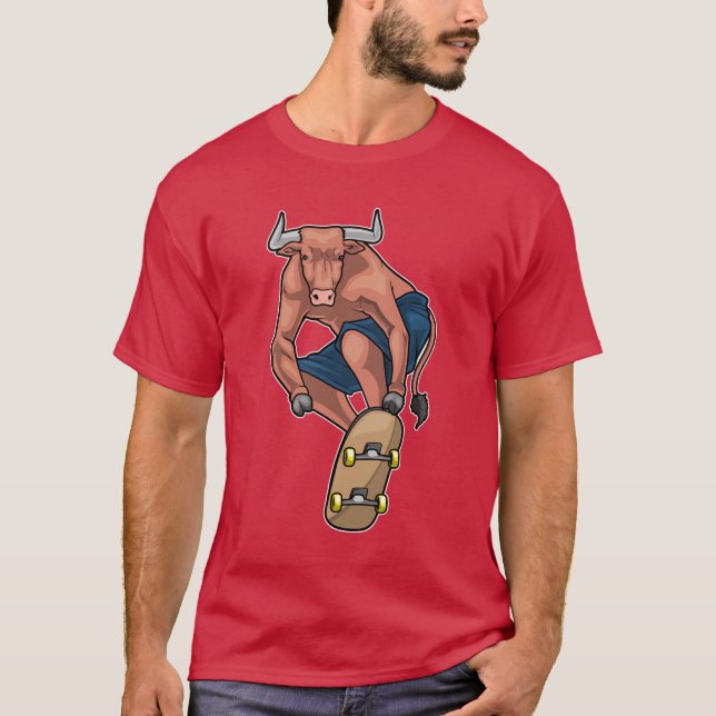 Bull Skater Skateboard T-Shirt (Front)
