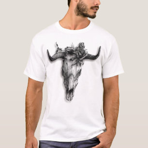Bull Skull and Rose T-Shirt