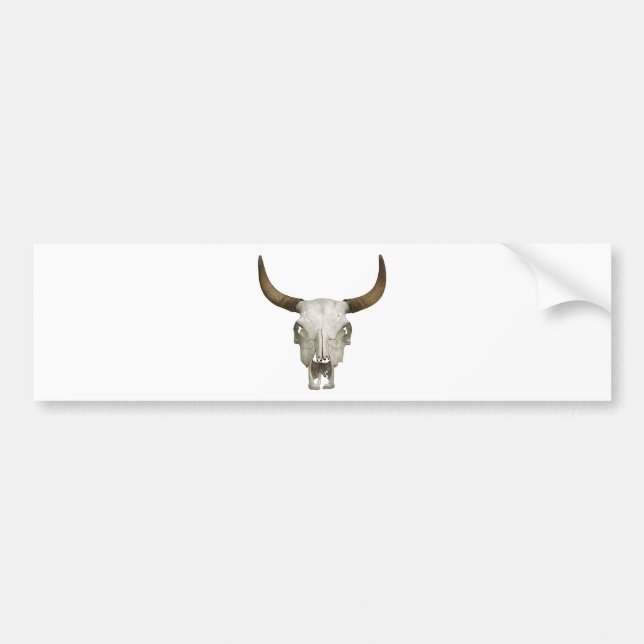 Bull Skull Bumper Sticker (Front)