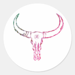 Bull Skull Copper GoldSticker Classic Round Sticker