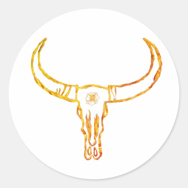 Bull Skull Gold Sticker (Front)