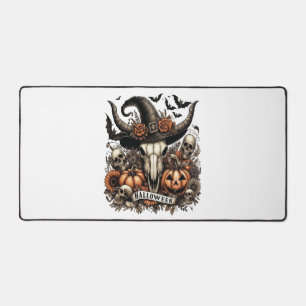 Bull Skull Halloween Cow Desk Mat