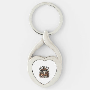 Bull Skull Halloween Cow Key Ring