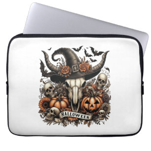 Bull Skull Halloween Cow Laptop Sleeve
