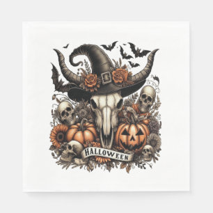 Bull Skull Halloween Cow Napkin