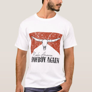 Bull Skull Makes America A Cowboy T-Shirt
