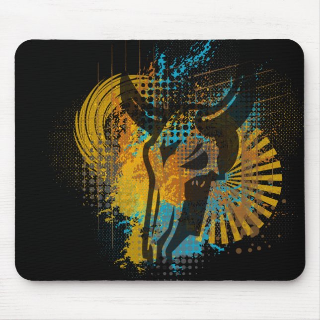 Bull Skull Mouse Mat (Front)