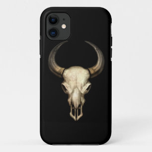 Bull Skull on Black iPhone 11 Case