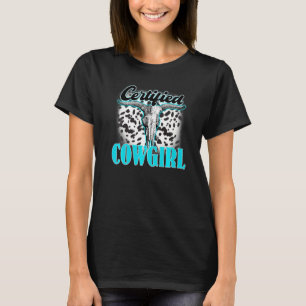 Bull Skull Turquoise Leopard Certified Cowgirl Wes T-Shirt