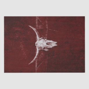 Bull Skull Western Country Burgundy Red Old Rustic Tissue Paper