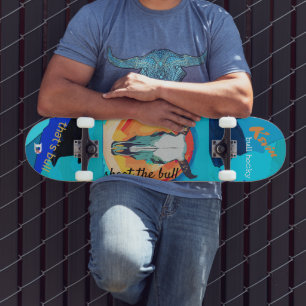 Bull Skull with Bull Sayings Dd Brand Skateboard