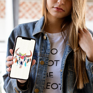 Bull Skull With Flowers iPhone XS Max Case