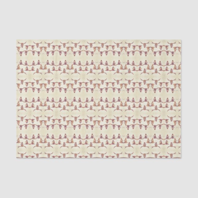 Bull Skulls Brown Beige Country Rustic Decoupage Tissue Paper (Front)