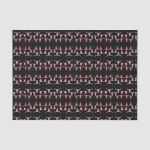 Bull Skulls Western Pink Brown Black Rustic Tissue Paper