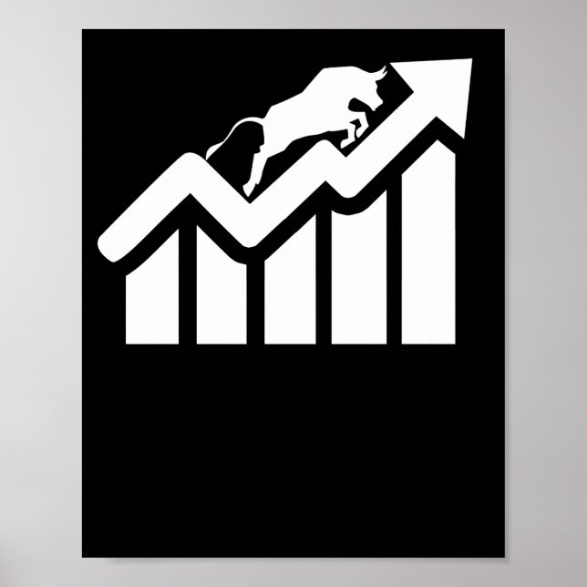 Bull Stock Market For Stock Traders Trading Gifts Poster (Front)